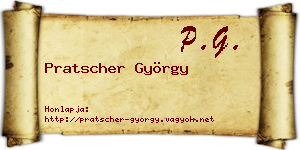 Pratscher György névjegykártya